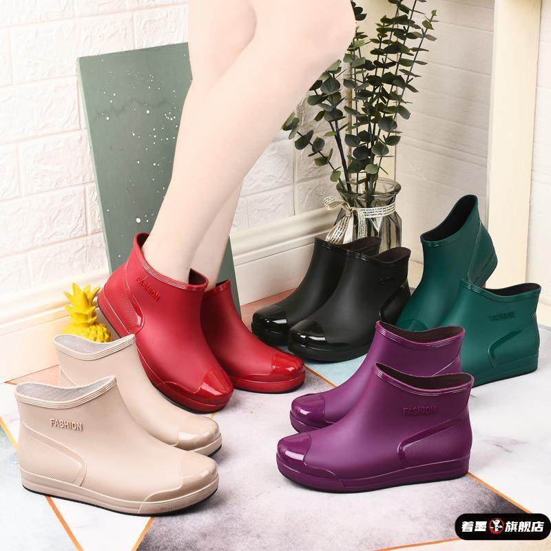 雨鞋女款防滑防水耐磨新款雨靴厨房工作胶鞋时尚女士成人短筒水鞋