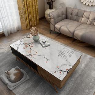 中式茶几桌布防水防油免洗塑料台布黄色古典软玻璃餐桌水晶板桌垫