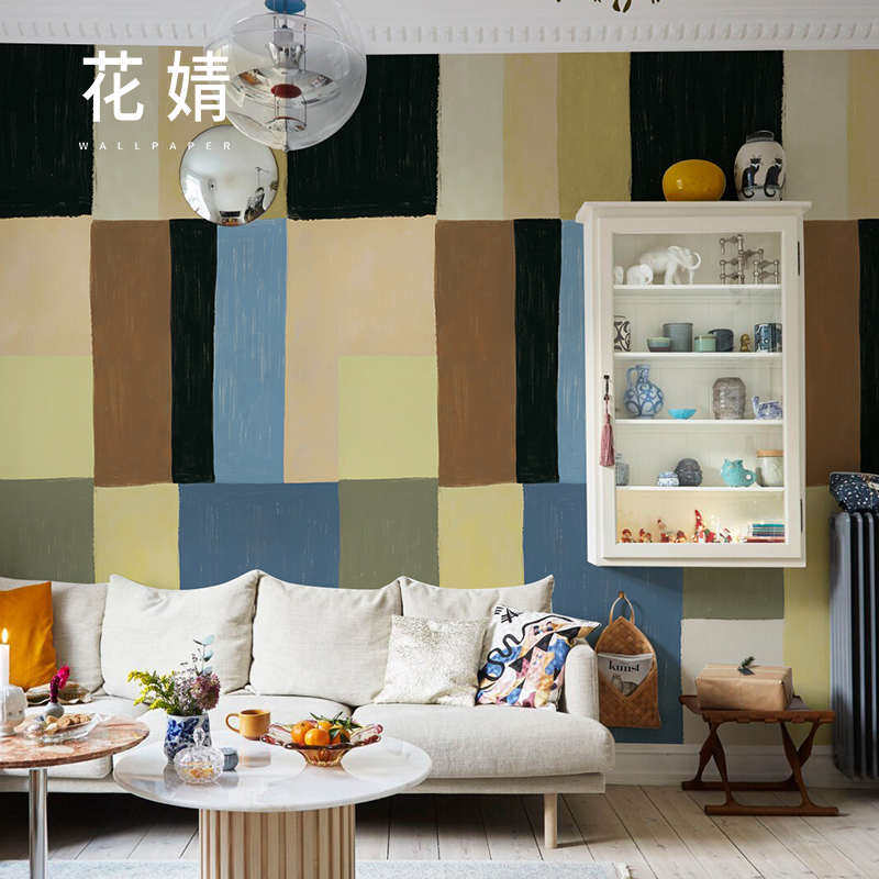 无纺布装饰墙现代墙定制卧室电视墙纸简约客厅几何壁纸壁画背景布