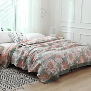 纱布薄五层毯子夏天纱布被子全毛巾棉空调被单毛毯夏季款午睡双人