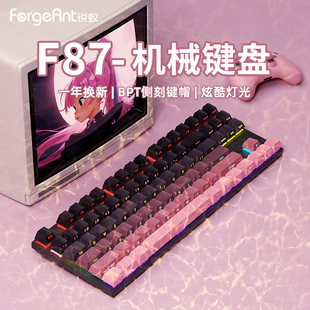 机械轴青锐蚁竞电脑87轴红键盘游戏茶键f87笔记本有线电办公轴