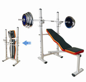 健身器材多功能举重床卧推杠铃床深蹲架杠铃套装 多功能杠铃卧