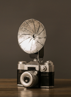 复古老式照相机模l型工艺品创意酒吧摆件家具橱窗陈列美式软装饰