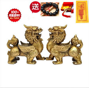 厂纯铜貔貅摆件一对l招财貔恘家庭客厅财位皮丘家居聚办公室桌面