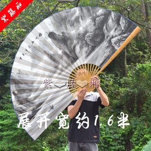 桂林山水扇水 复古手绘大挂扇礼品摺扇 送扇坠 网红漓江扇风景扇