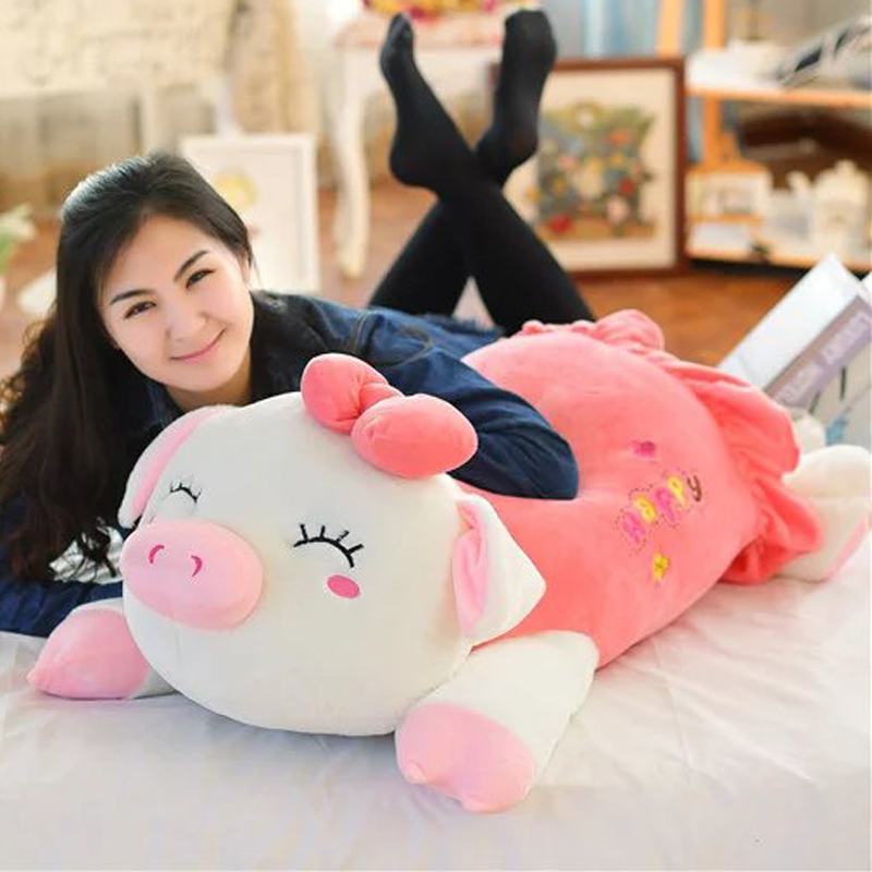 可爱大号趴趴猪猪公o仔长条抱枕头玩偶布娃娃毛绒玩具女孩生日礼