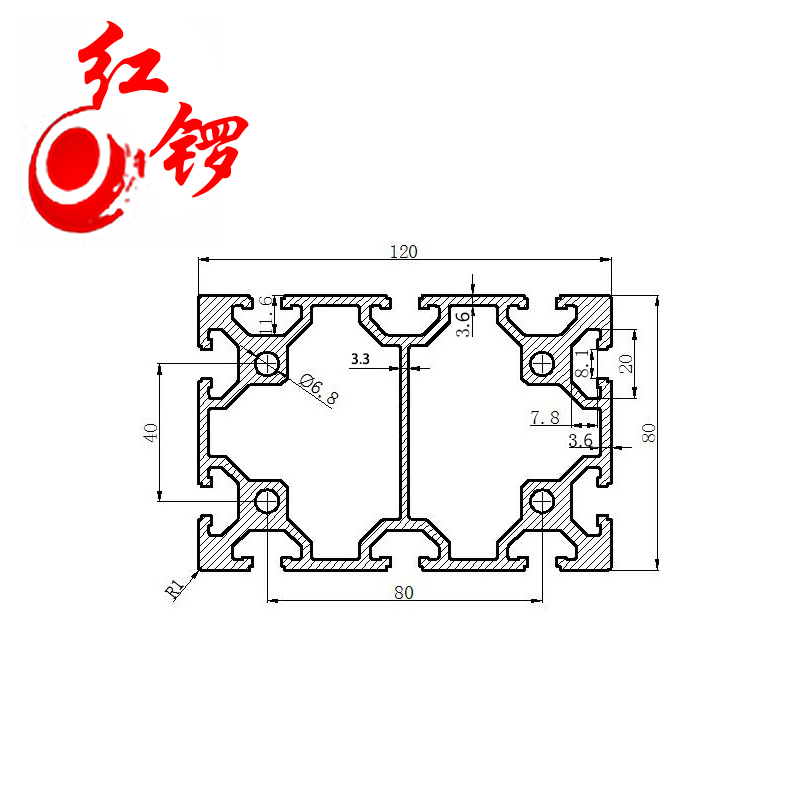 直销新品a新品销工业铝合金型材 80y120重型机械设备铝挤型材料