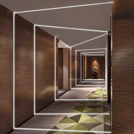 led线条灯铝槽u型客p厅吊顶12V24V地面墙顶嵌入式明装暗槽灯条贴