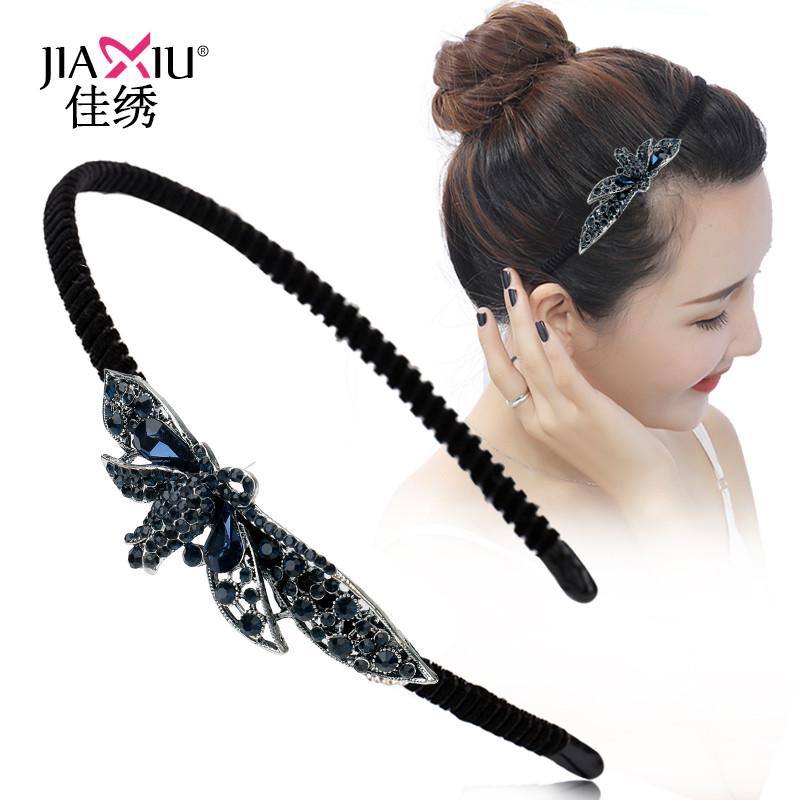 发箍女头b箍水钻带齿防滑简约细B发卡发夹成人压发洗脸头窟新品