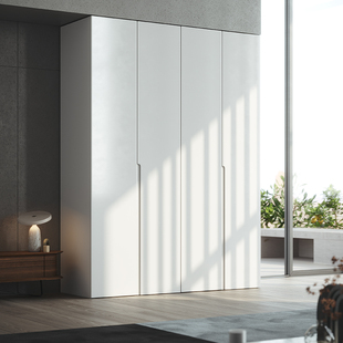 全实木橡木衣柜家用卧室主卧收纳柜一门到顶白色大衣柜小户型衣橱