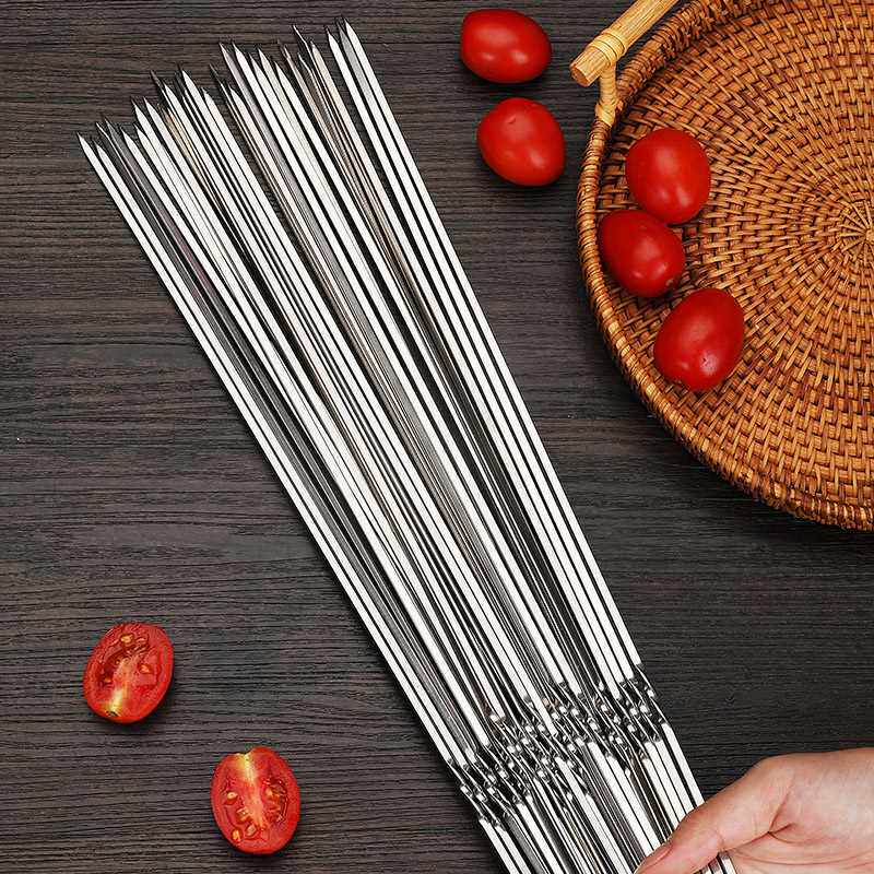 烧烤用具烧烤签子不锈钢304羊肉串铁钎叉U扁签工具钢签字