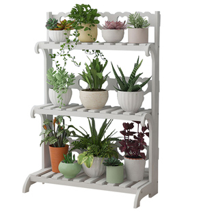 花架置物架实木多层室内外阳台花店装 饰客厅多肉绿萝花盆架落地式