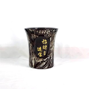 古典新款 创意客厅阳台陶瓷花盆大号树桩兰花绿萝发财树盆栽带托盘