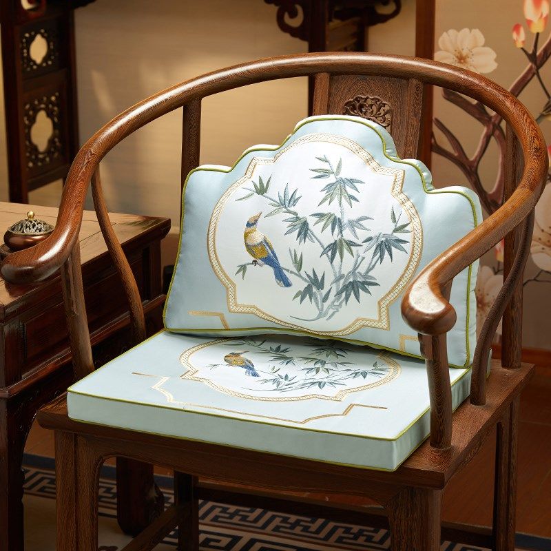 新中式竹子刺绣椅垫红木沙发坐垫实木圈椅垫Q抱枕靠垫定制餐椅垫,居家布艺,椅垫,淘宝优惠券,粉丝福利购,淘宝优惠卷