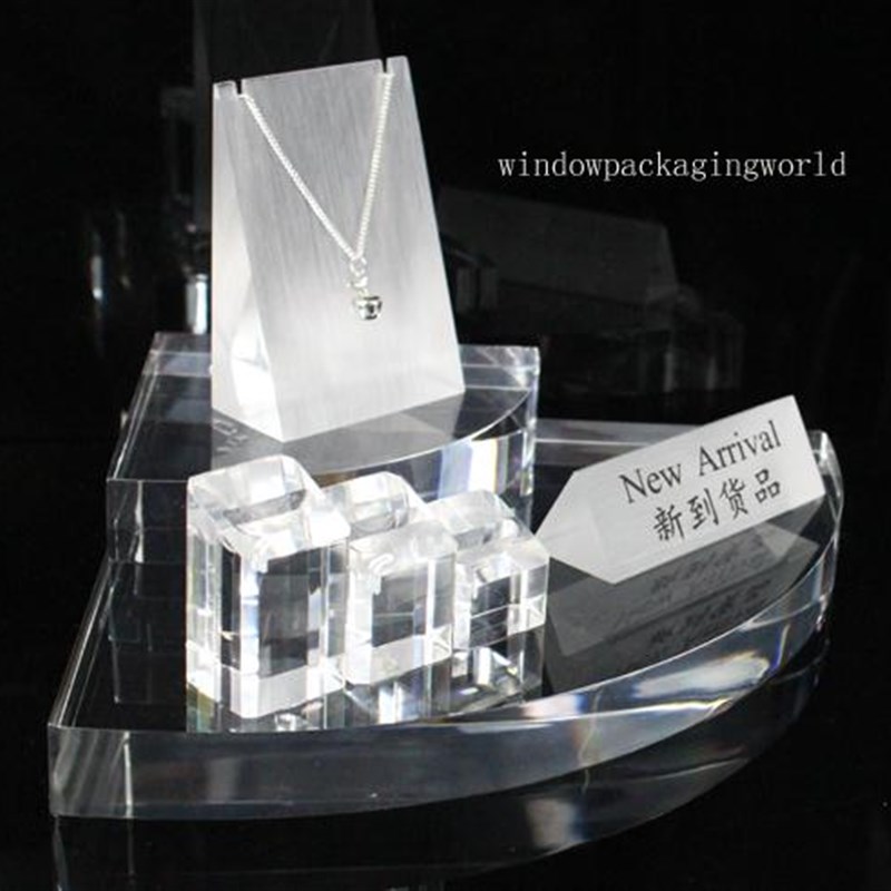 首饰架饰品展示架饰品架子透明亚克力扇形展示座珠V宝玉器展示道