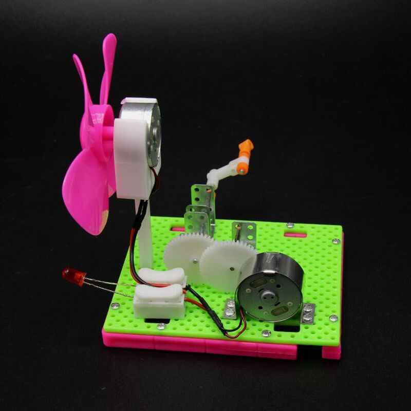 儿童DIY手摇发电风扇模型科技小制作手工小发明拼装教具