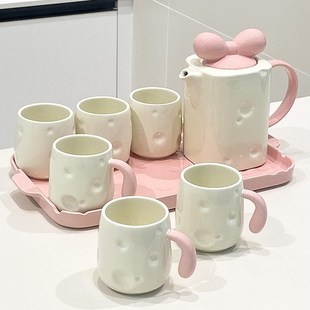 喝d水杯家用陶瓷茶具水具茶杯茶壶乔迁新居客厅桌面待客 杯子套装