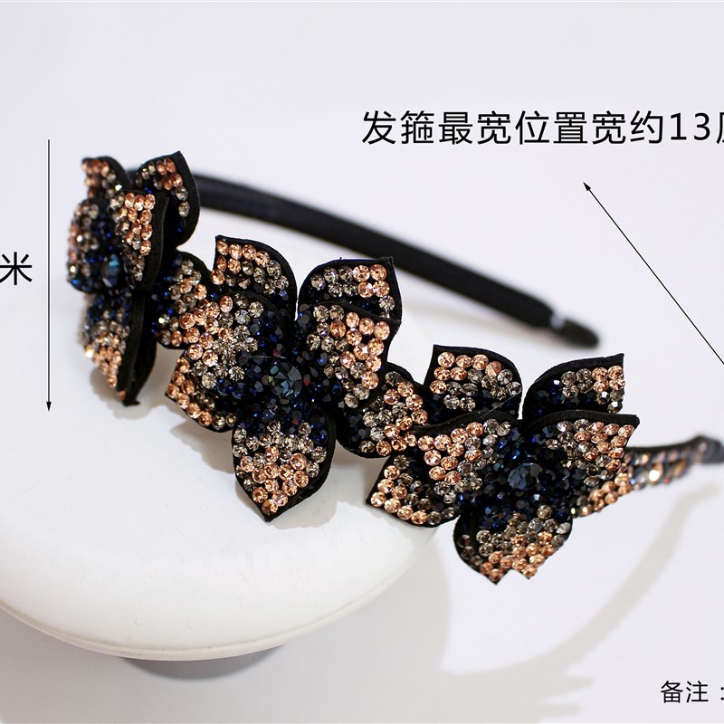 韩式发捆发箍水钻头箍女甜美发C窟头箍韩版发夹折不断发卡头饰