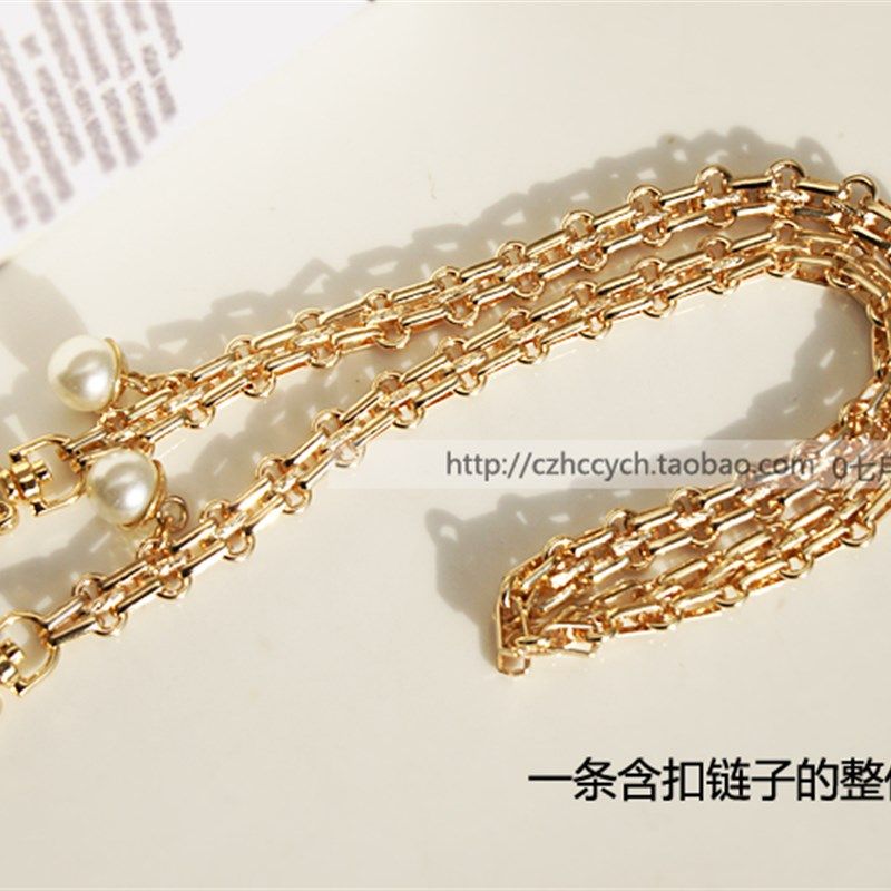 包链 浅a金色 包链子配珍珠 包带链条肩带包包配件,饰品/流行首饰/时尚饰品新,链条,淘宝优惠券,粉丝福利购,淘宝优惠卷