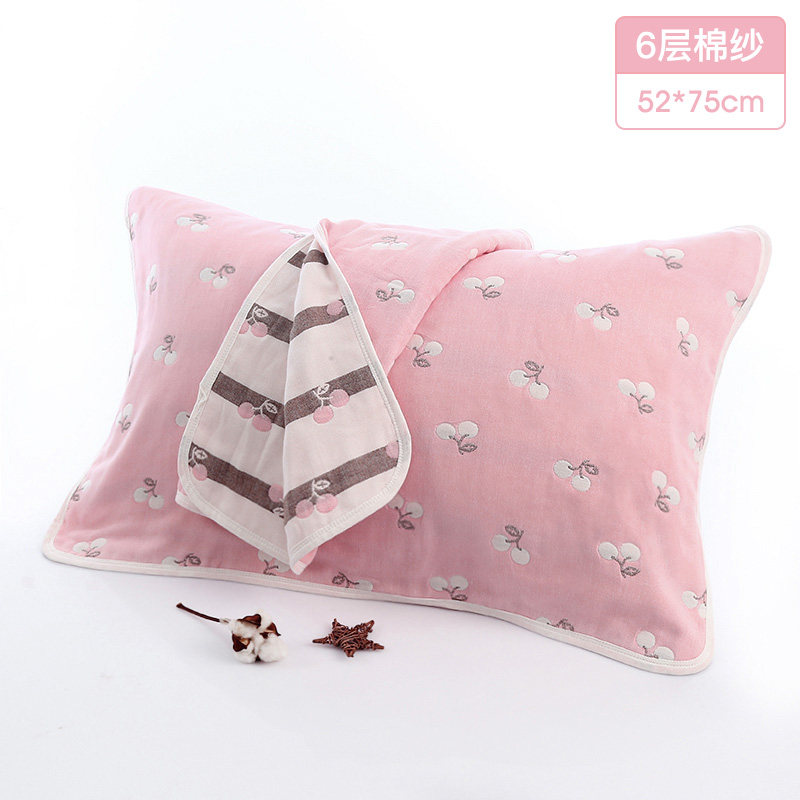 枕巾一对装夏季全棉纱布毛巾儿童加L大枕头巾家用成人