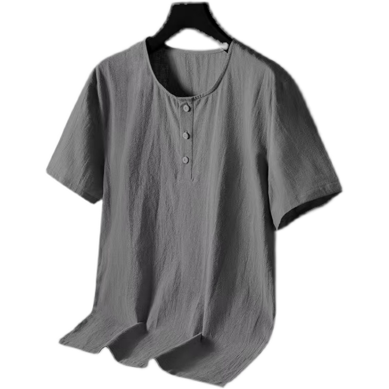 男夏季套装唐装中老年人夏装男装中国风棉麻短袖短裤汉服复古装