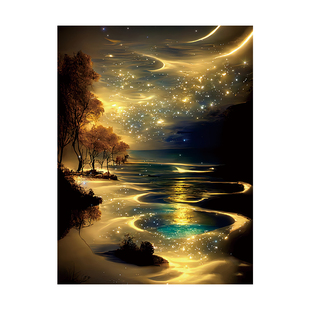 梦幻风景竖版挂布背景布房间墙布高级感卧室背景墙画布艺床头壁画