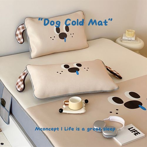 【萌趣】冰藤凉席三件套可机洗a类抑菌空调软席床笠款