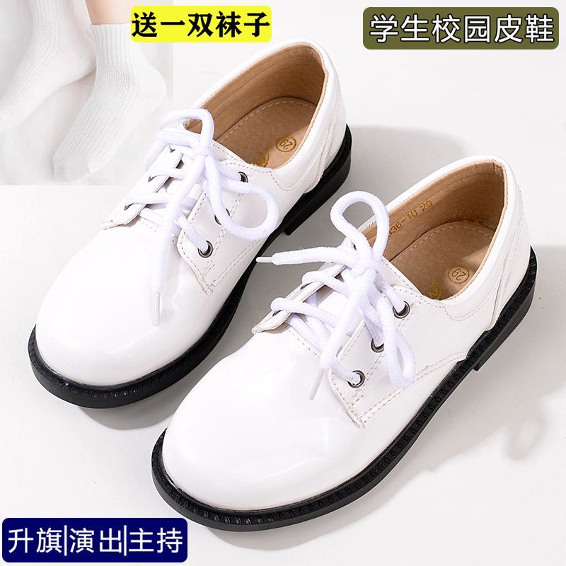 新款男童a皮鞋春秋季儿童礼服鞋花童舞台表演鞋学生黑色皮鞋正装