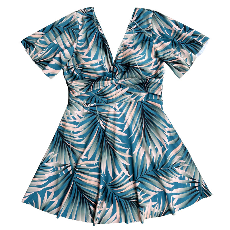 游泳衣女士保守遮肚显瘦中老年妈妈款裙式分体宽松大码泡温泉泳装