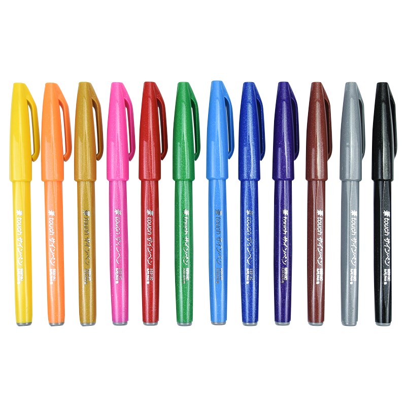Pentel SES15C Brush Sign Pen 24 Colors Japan