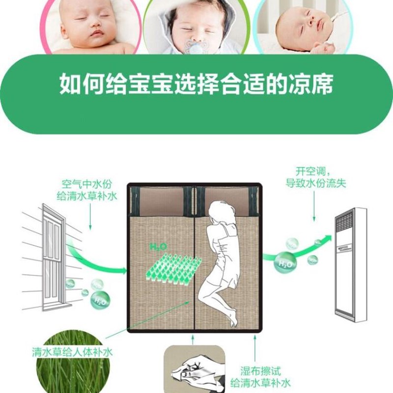 蔺草席1.c8m双人床1.5米芦苇1.2单天然兰草编凉席垫子折叠1.35夏