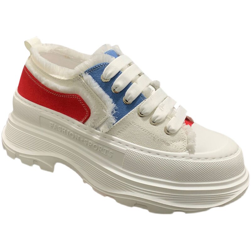 帆布鞋男夏天低帮透气小白男鞋百搭厚底增高鞋内增高布鞋男韩版潮