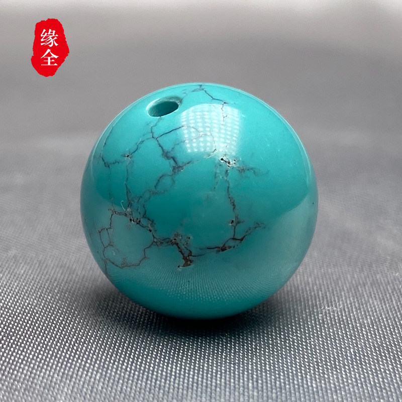 原矿高瓷绿松石圆珠散珠单珠瓷釉级玉化料手P串手链顶珠配珠配饰