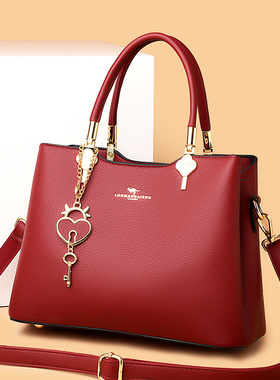 红色婚包新娘手提包女大容量2023新款单肩斜挎中年女士妈妈款包包