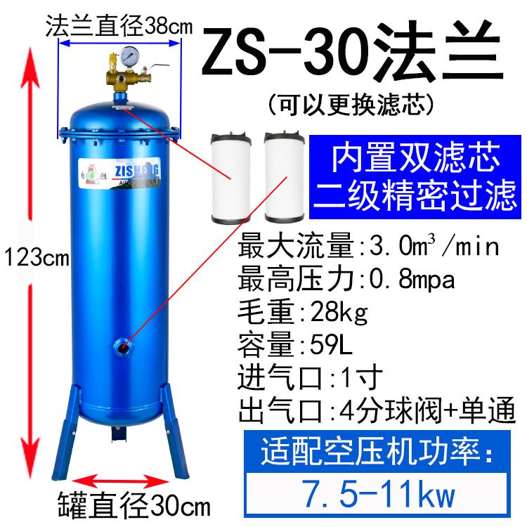 新品自胜气泵空压机m过滤器除水净化压缩空气精密R油水分离器喷漆