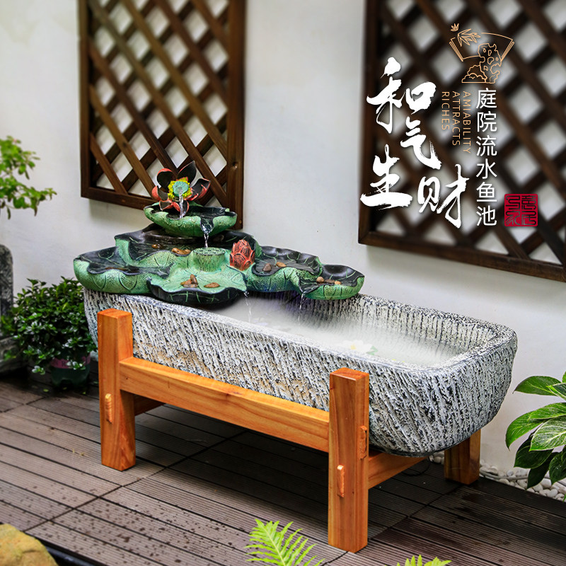 庭院户外流水摆件落地小鱼池阳台花园布置造景入户循环水景观喷泉,家居饰品,流水摆件,淘宝优惠券,粉丝福利购,淘宝优惠卷