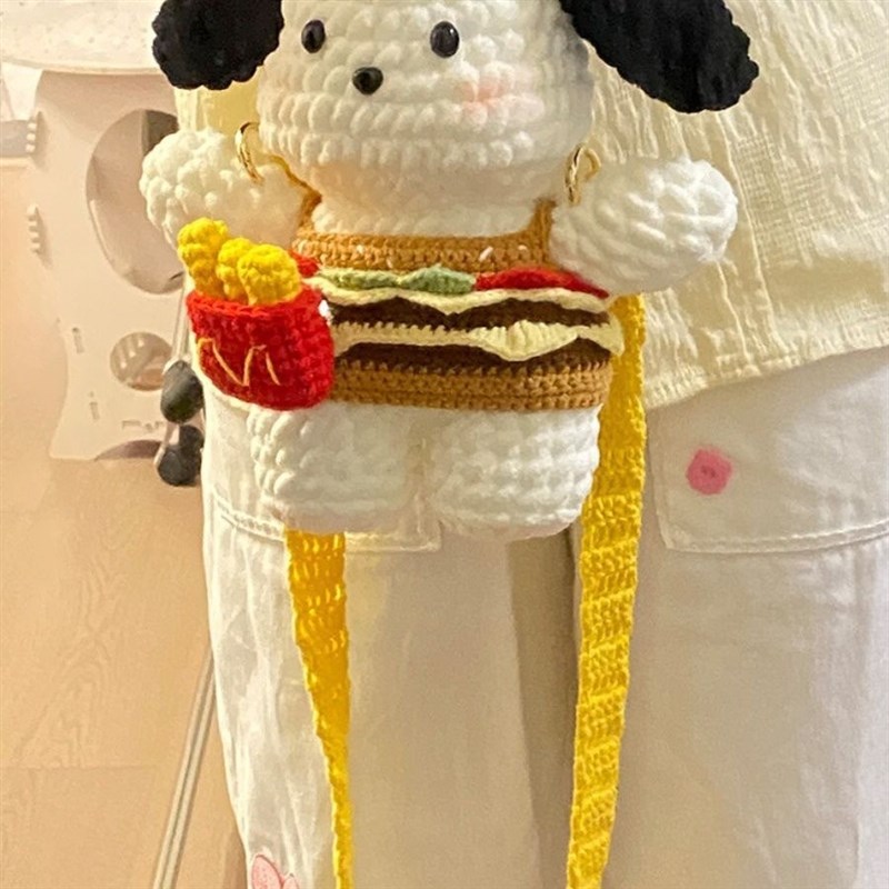 手工编织DIY钩针材料包恰怕狗手机包斜挎包玩T偶可爱钩织送女友