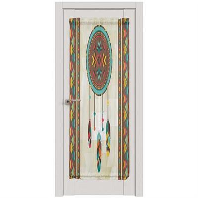 Indian Feather Ethnic Illustration Door Curtains for Living