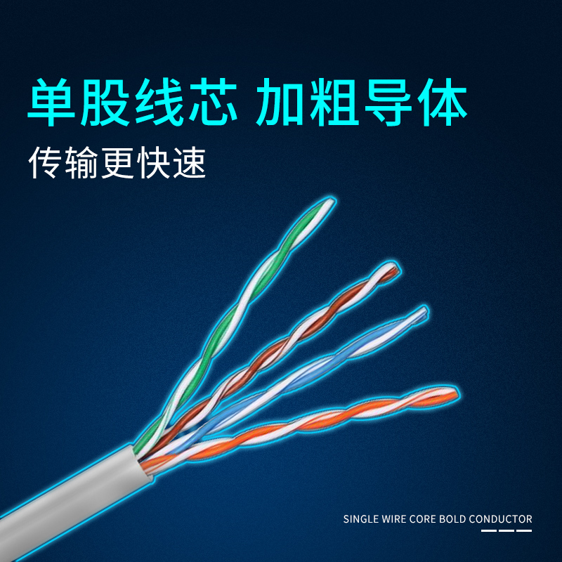 极速超五类网线纯铜网路双绞线家用工程级整箱监控超5类100米300