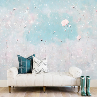 新款2023美式壁布田园小花朵客厅沙发壁纸电视背景墙壁纸自粘卧室