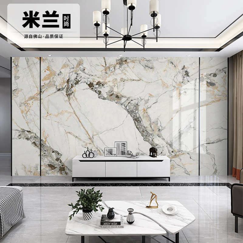 电视简约客厅墙连大板现代1200x2400板背景瓷砖岩纹玄关地砖别墅