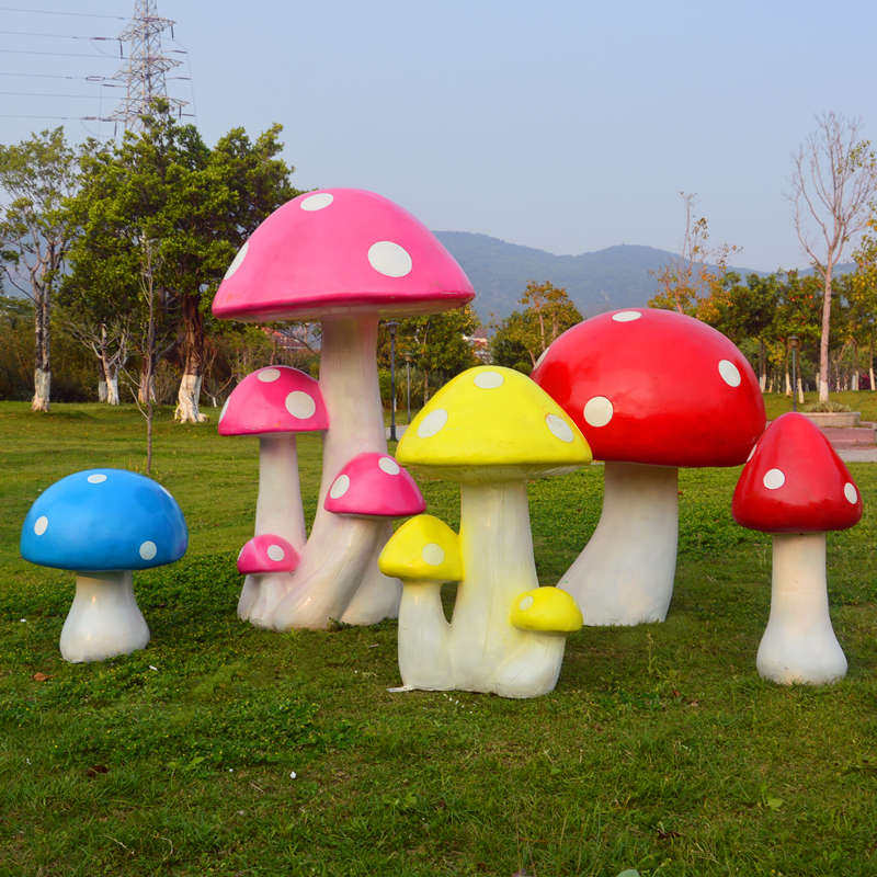 花园景区蘑菇装饰品摆件房地产景观雕塑草地美陈工艺品幼儿园摆件