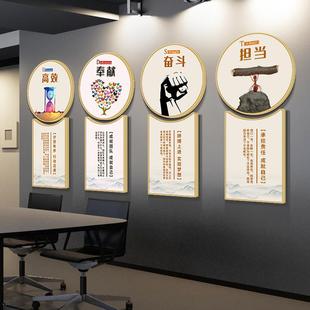 办公室圆形字画挂画公司学校企业文化形象墙过道会议室励志装饰画