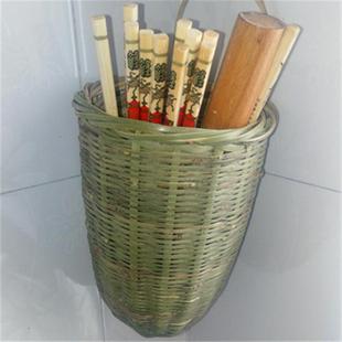 式笼筷子笼筒沥水竹筐筷子挂钩筷 竹篮收纳壁挂筒 筷送 定做竹筷