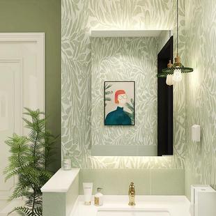 末末家 法式绿色卫生间小花砖瓷砖 摩洛哥浴室墙砖微水泥厕所地砖