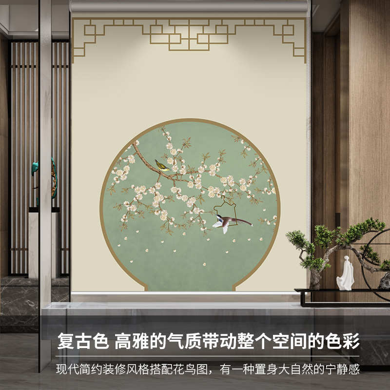 新中式卷帘窗帘卷拉式升降家用卧室遮光帘子隔断遮挡帘阳台遮阳帘