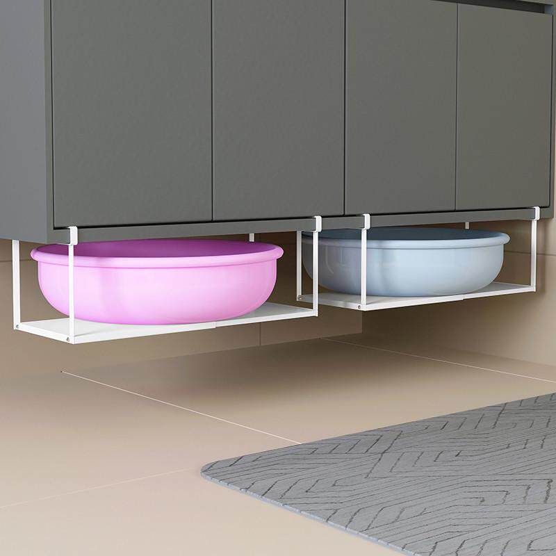 下浴室柜脸盆架卫生间免打孔盆子收纳架洗漱手台悬挂空间利用神