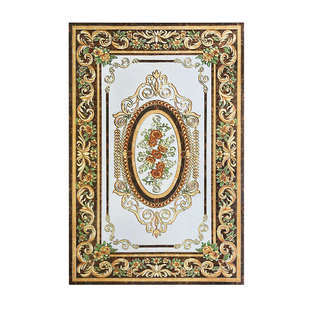 欧式客厅拼花瓷砖800×800餐厅微晶石花片拼图地砖入户玄关地毯砖