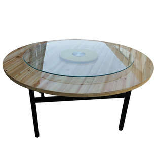 酒店饭店大圆桌面家用10人12人15人杉木折叠实木圆台面板酒席餐桌