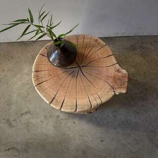 老木头底座花架凳子树桩圆木木桩户外小摆件茶几底座花架自然纹路